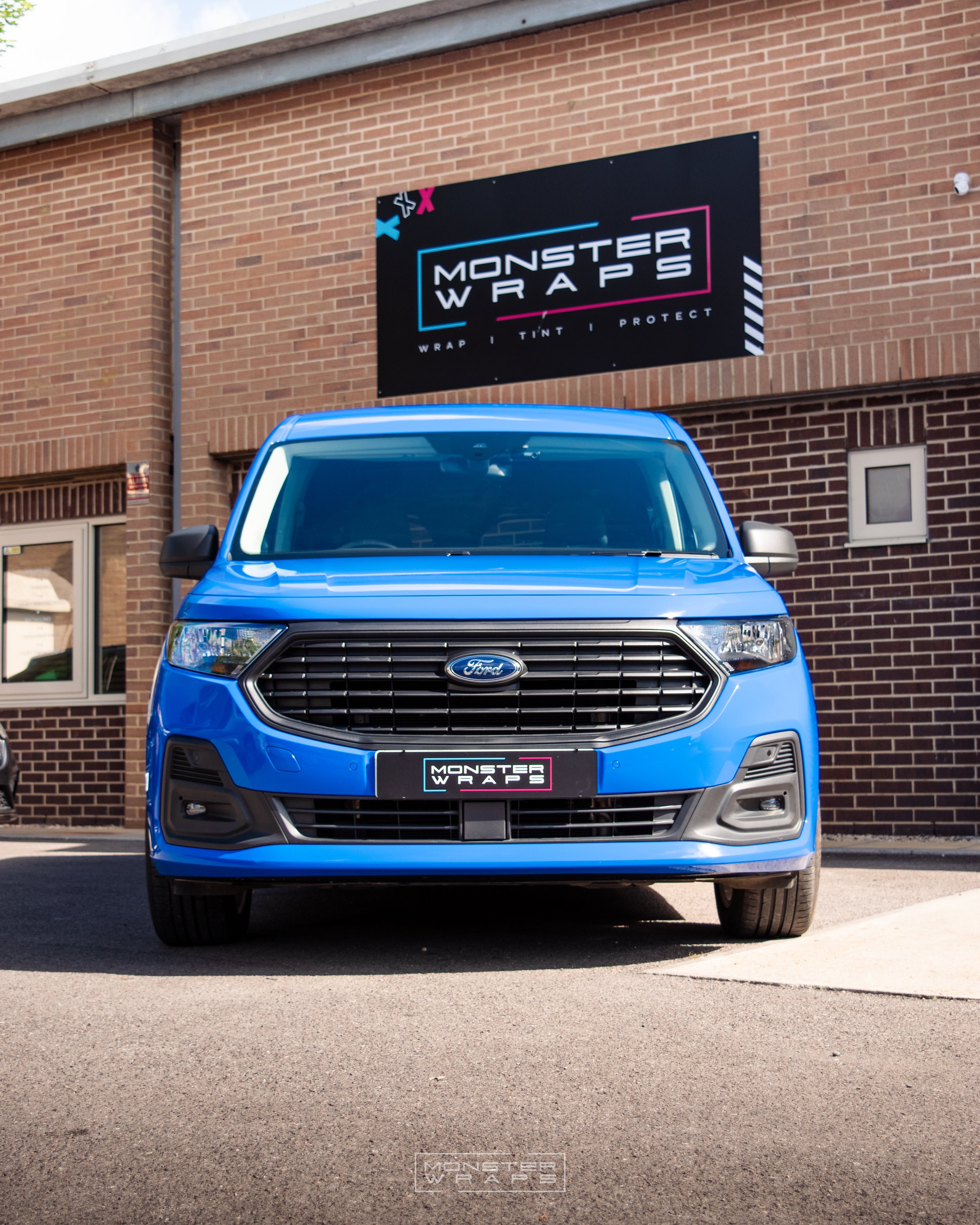Ford Transit Connect full colour change van wrap Oracal gloss sea blue