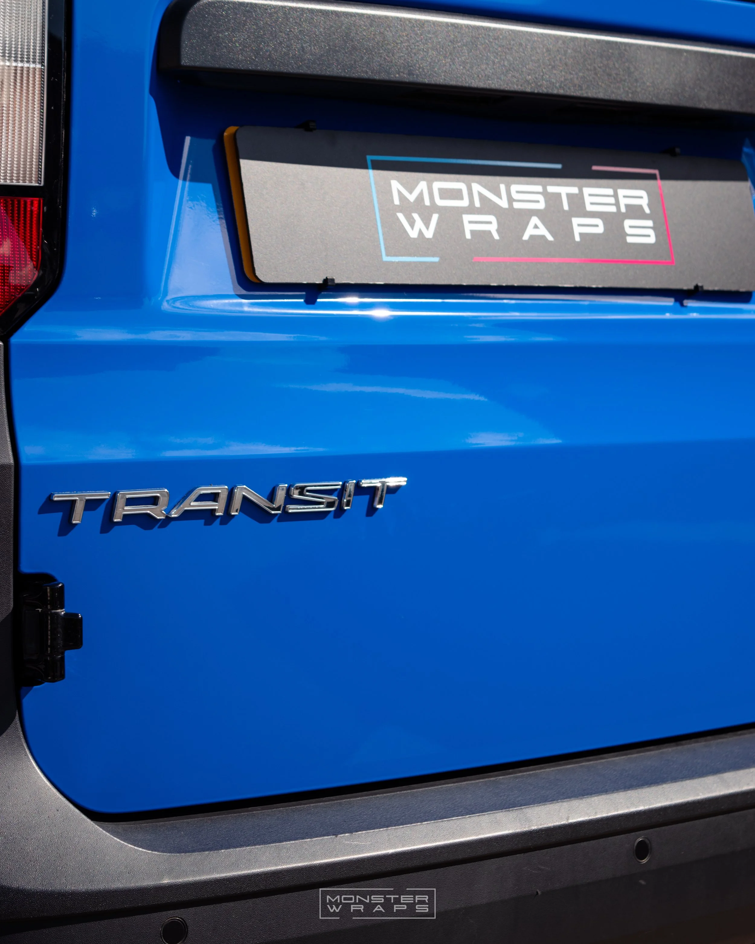 Ford Transit Connect full colour change van wrap Oracal gloss sea blue