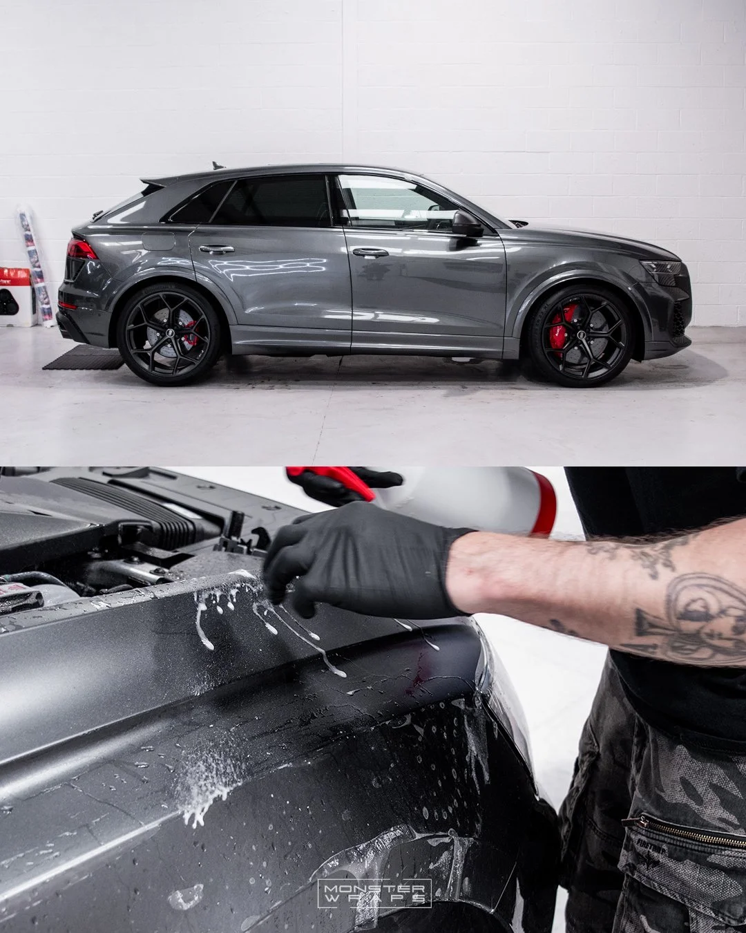 Audi RSQ8 full-body satin paint protection film ppf conversion
