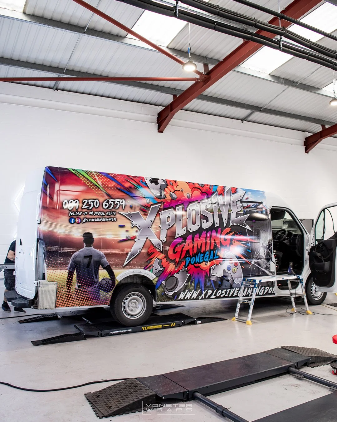 Xplosive Gaming fully custom designed digitally printed commercial branded wrap