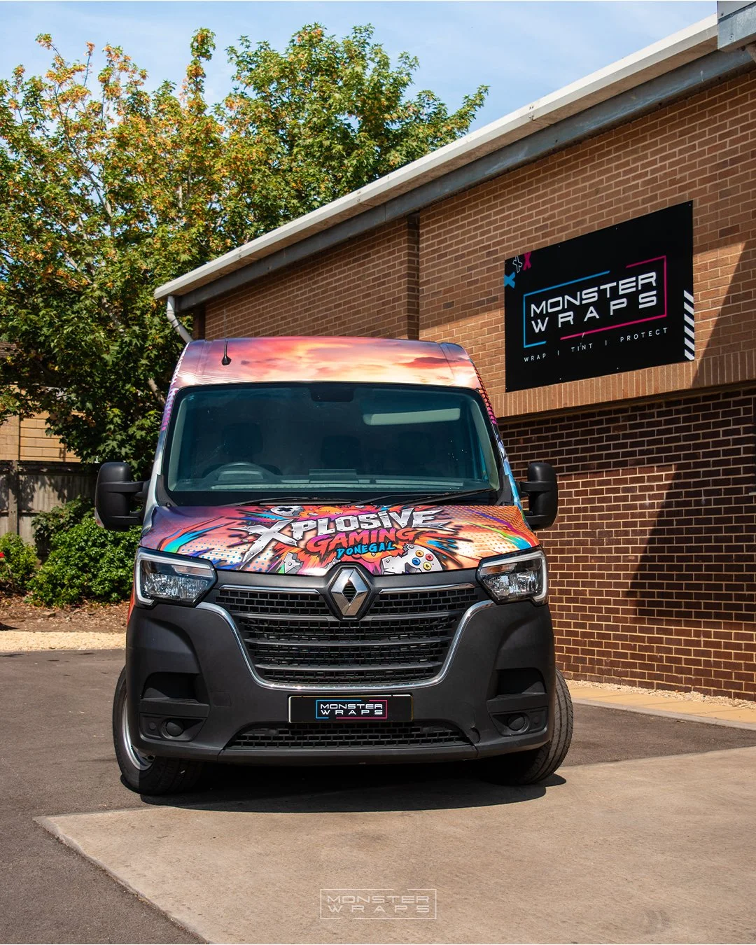 Xplosive Gaming fully custom designed digitally printed commercial branded wrap