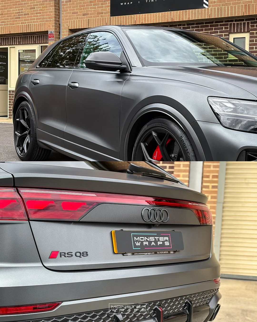 Audi RSQ8 full-body satin paint protection film ppf conversion