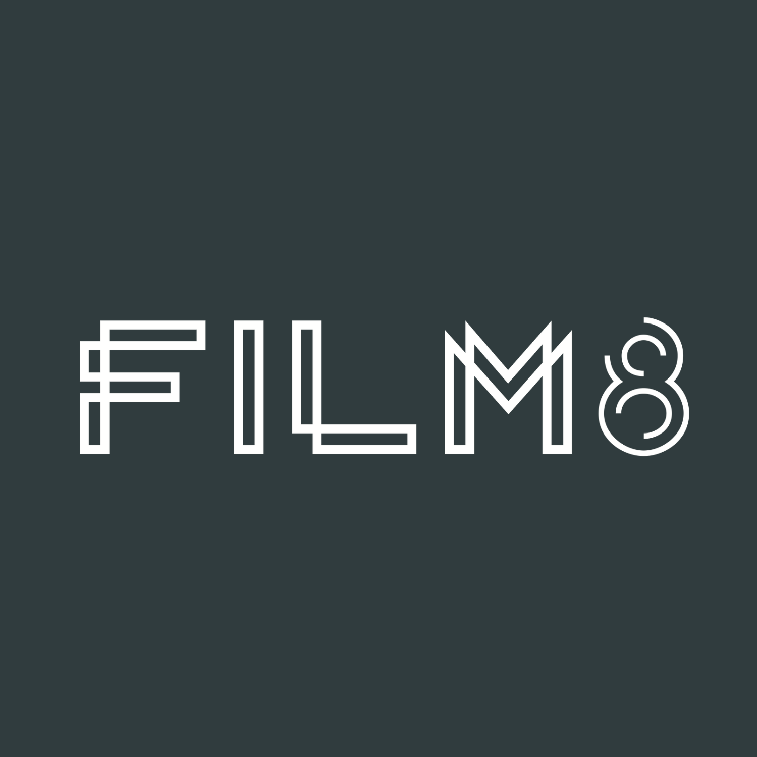 Stylized text saying 'FILM 8' on a dark background.