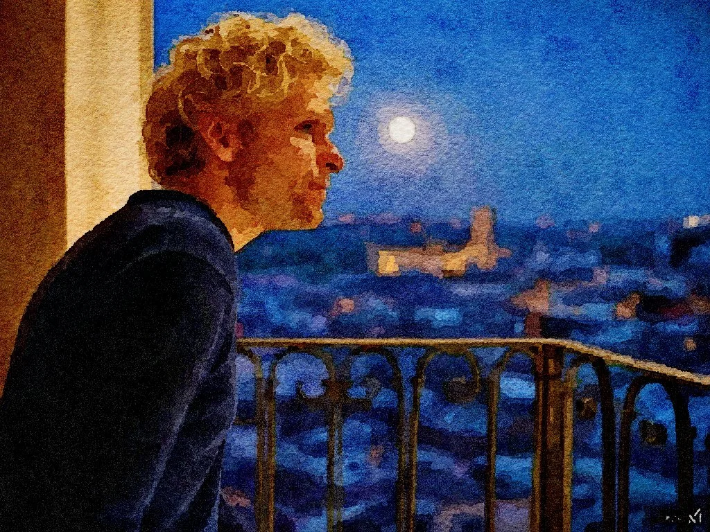 Gideon Samuels explains to Noah Savett the complicated story of Legs McNeil