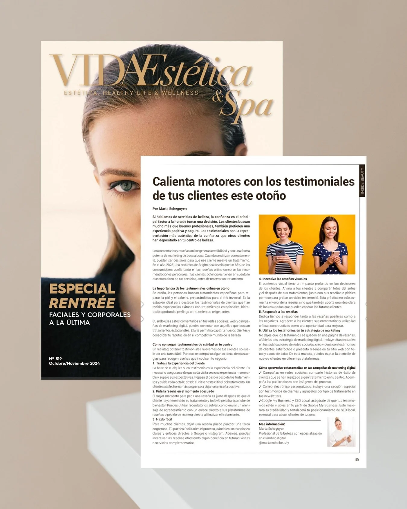 En la &uacute;ltima edici&oacute;n de la revista vida est&eacute;tica hablamos sobre los testimoniales de tu negocio y la confianza que generan en tus posibles clientes.

Gracias a la revista vida est&eacute;tica @cosmobeauty.vidaestetica por prestar