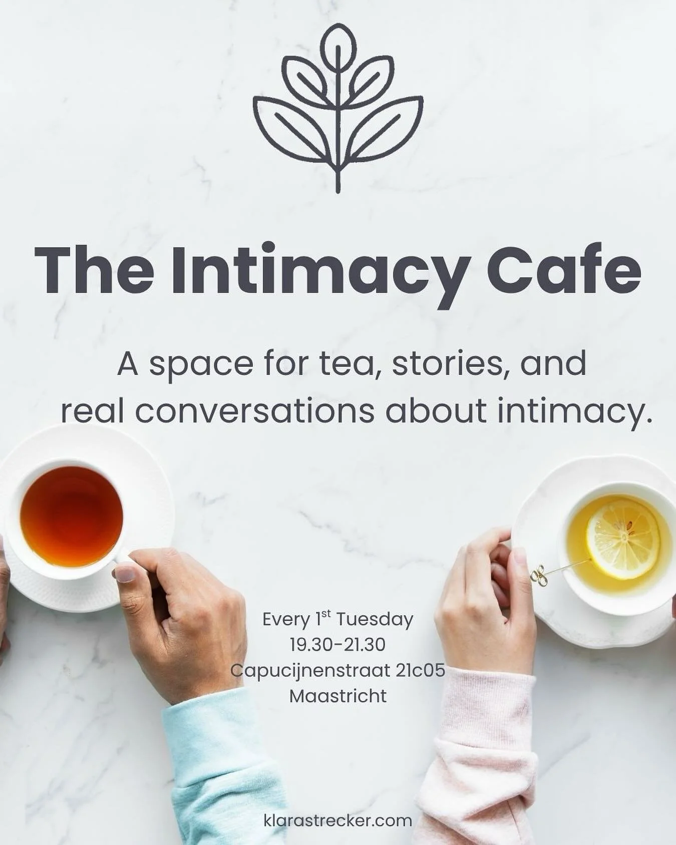 ✨ The Intimacy Caf&eacute; ✨

A monthly gathering for open, honest conversations about intimacy and sexuality.

In a fast-paced world and especially in an international city, where people come and go it can be hard to find the kind of deep, meaning