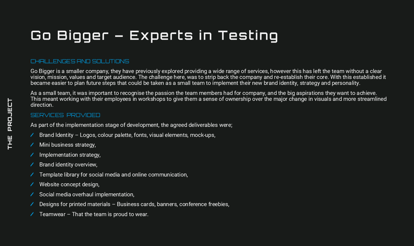 Go Bigger Portfolio - Project Description