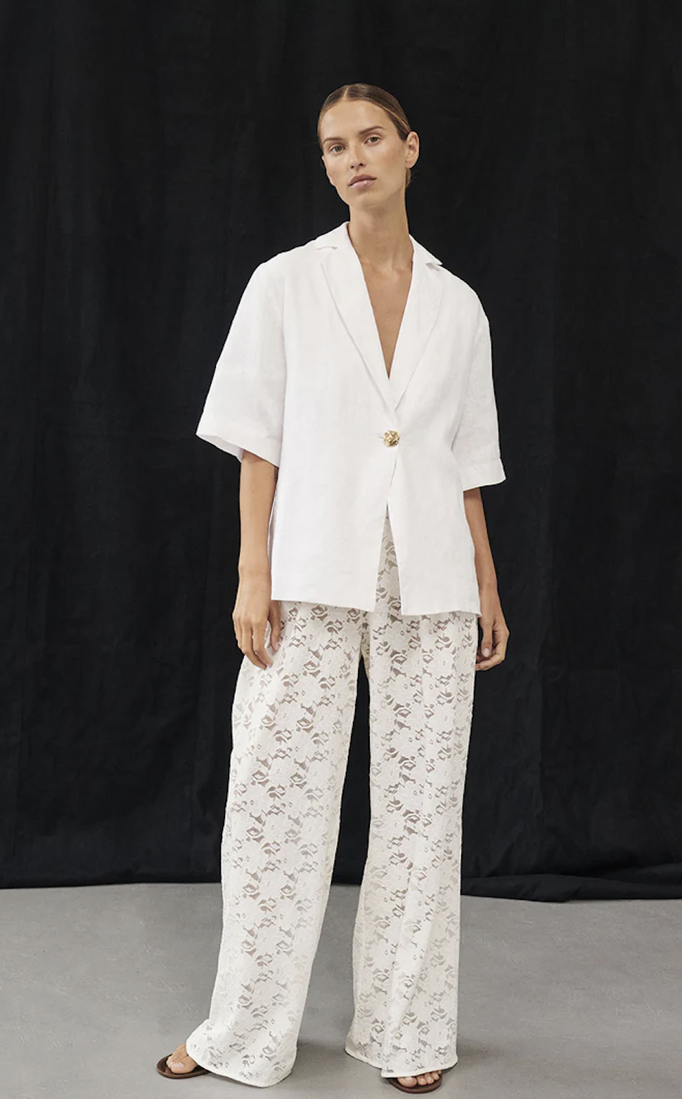 Diish Loula White Lace Pant