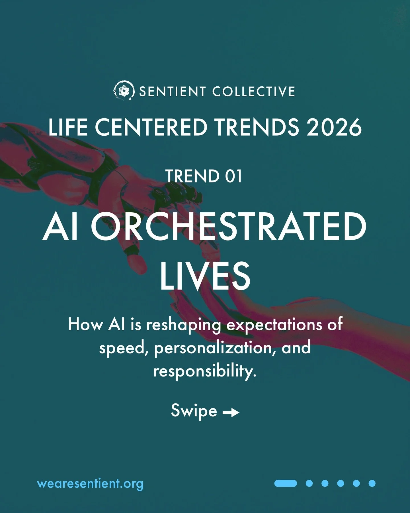 We&rsquo;ve released our Life Centered Trends 2026 report!
It maps five forces reshaping how people live, interact, and decide which brands they trust in the year ahead.
Over the coming posts, we&rsquo;ll be sharing one carousel per trend serving as 