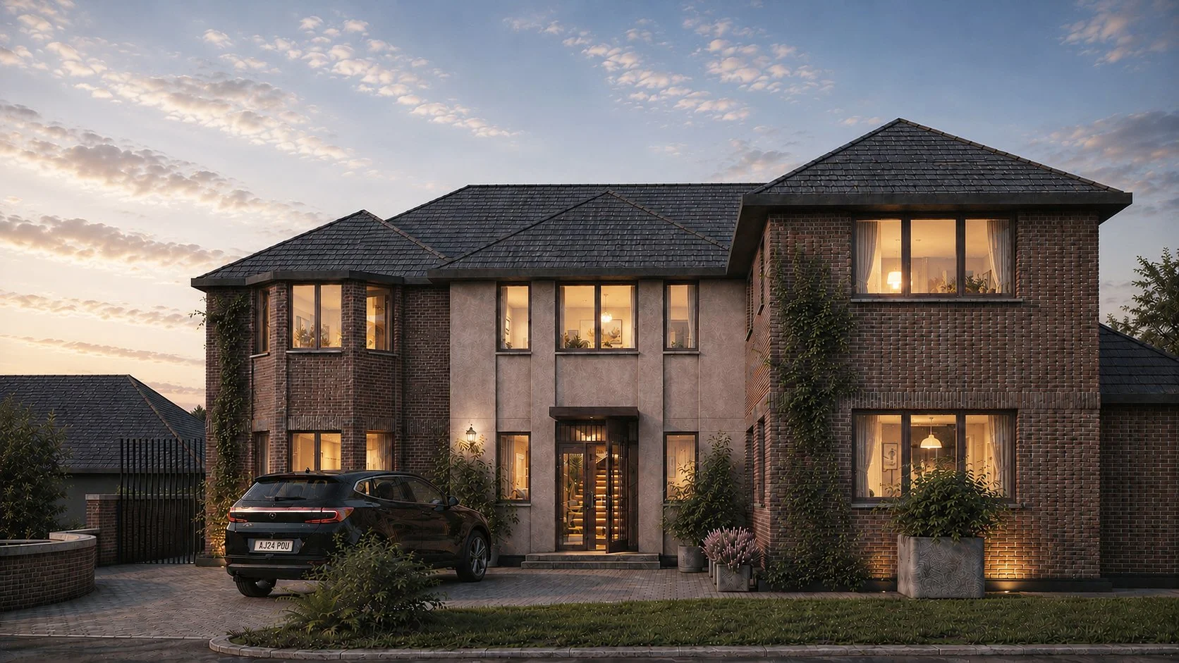  Derbyshire, UK  
 Completed 2025  
  Notes: two-storey front extension and internal reconfiguration to create a home with a stronger sense of identity and character 