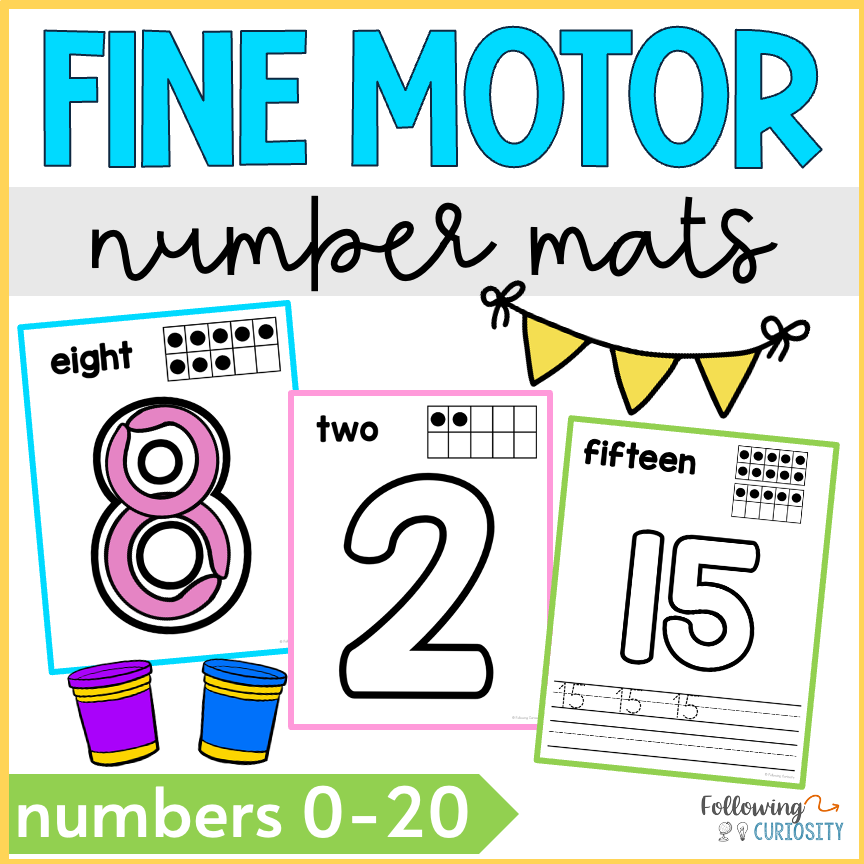 Fine Motor Playdough Number Mats Numbers to 20