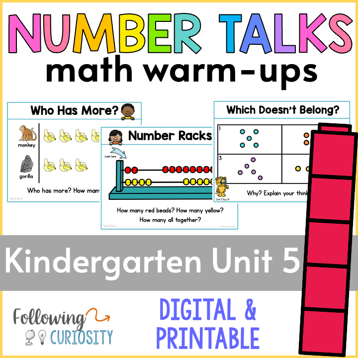 Daily Kindergarten Number Talks Digital Math Warm Ups | January Slides Math Talks