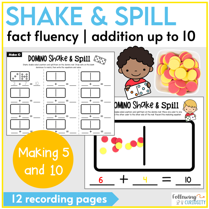 Making 5 Making 10 Addition Activity: Shake and Spill