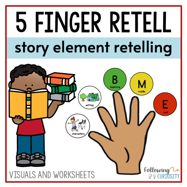 5-finger-retell-story-elements-retelling-lesson-activities-following-curiosity for Five Finger Retell Printable Free 5 Finger Retell: Story Elements & Retelling Lesson Activities — Following Curiosity for Five Finger Retell Printable Free