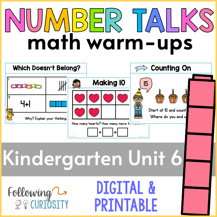 Daily Kindergarten Number Talks Digital Math Warm Ups | February Slides for Math Talks