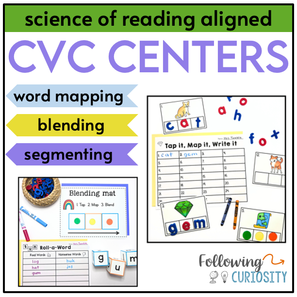 Word Mapping CVC Literacy Centers