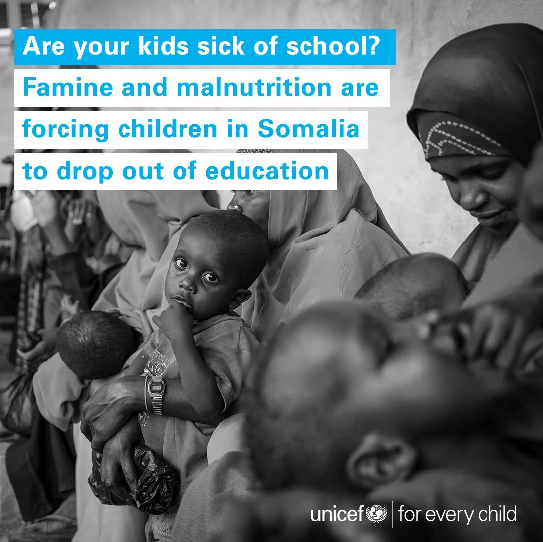 Somali children affected by famine and malnutrition, NGO storytelling campaign for UNICEF by story agency STORO