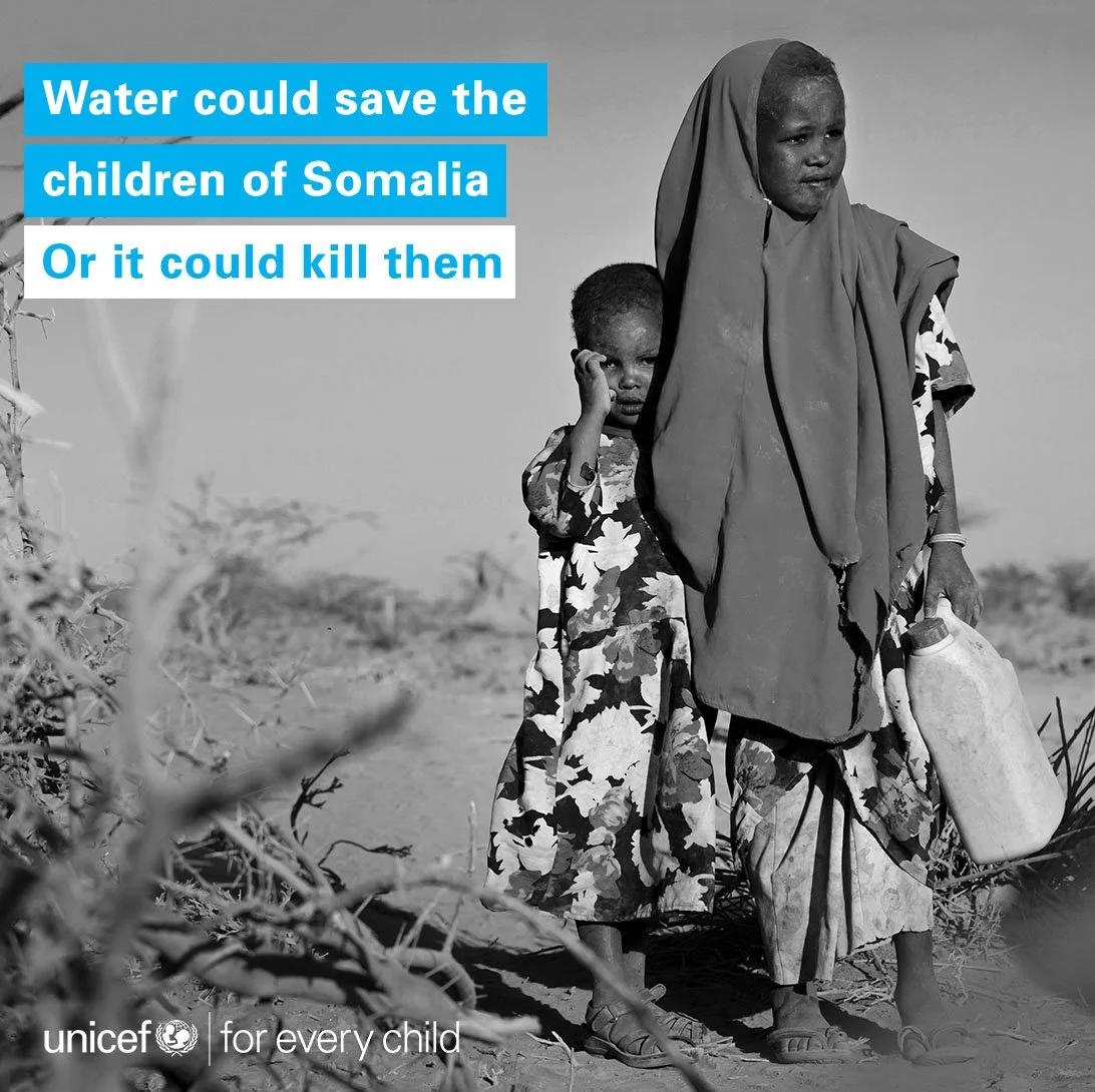 Malnourished infant in Somalia, social impact campaign for UNICEF created by story agency STORO