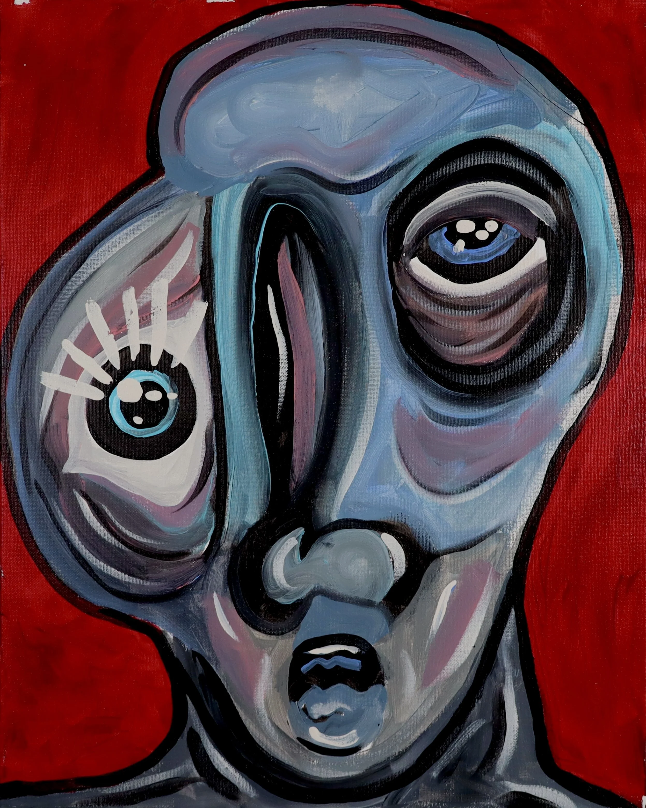 Action Smackson, acrylic on canvas, 16 x 20 inch