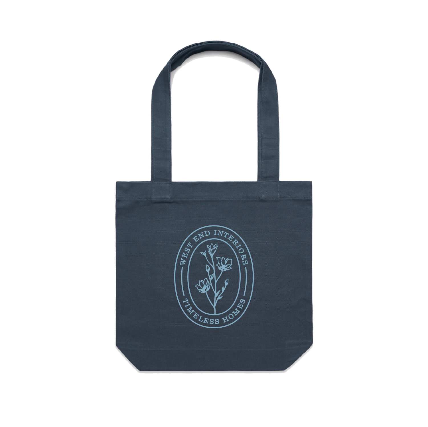 Botanical Canvas Tote in Navy