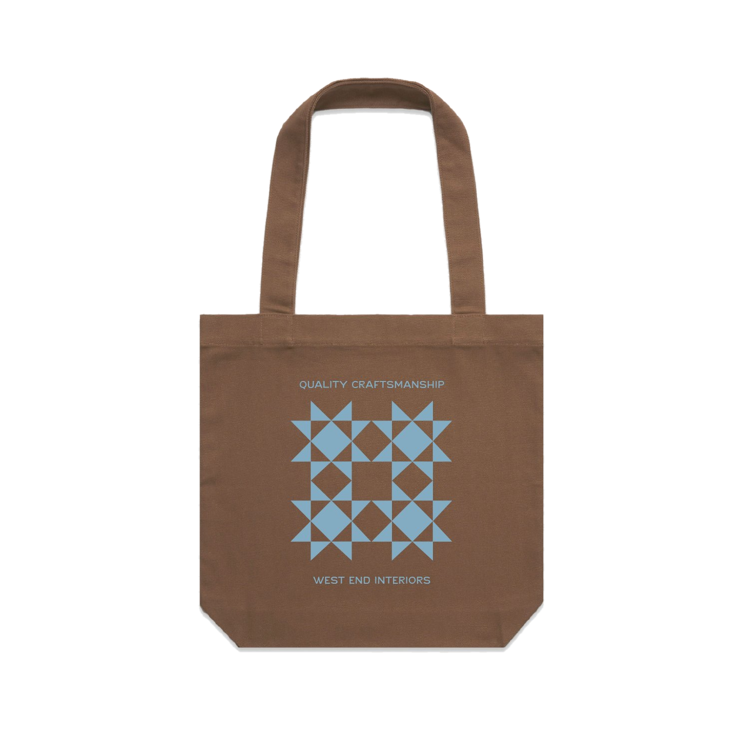 Quilt Star Canvas Tote in Brown