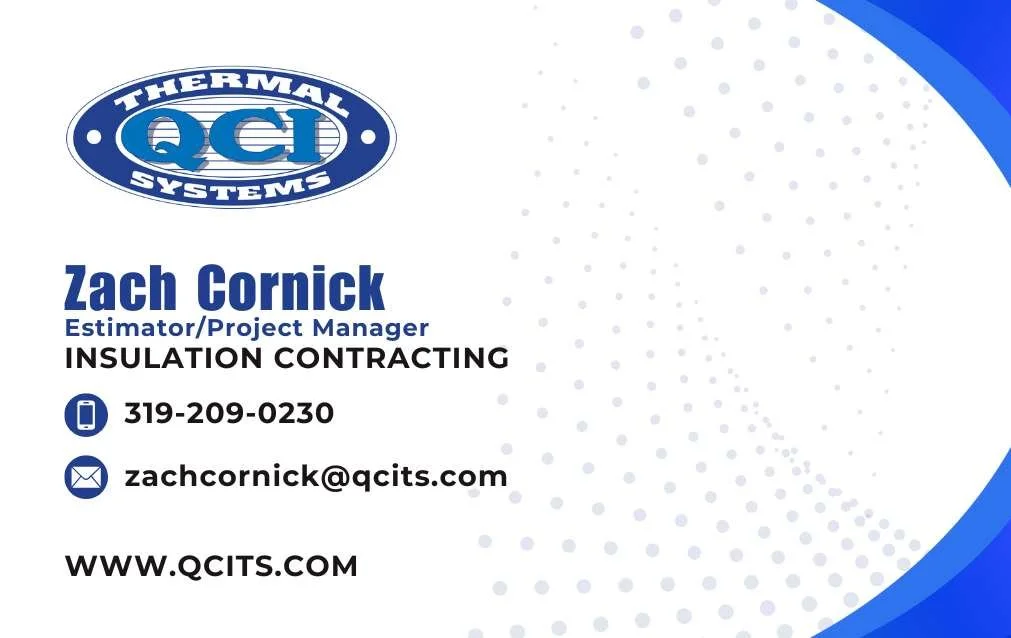 Zach Cornick, estimator and project manager at QCI Thermal Systems