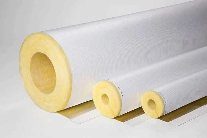 Fiberglass mechanical piping insulation material used for commercial and industrial HVAC and piping systems.