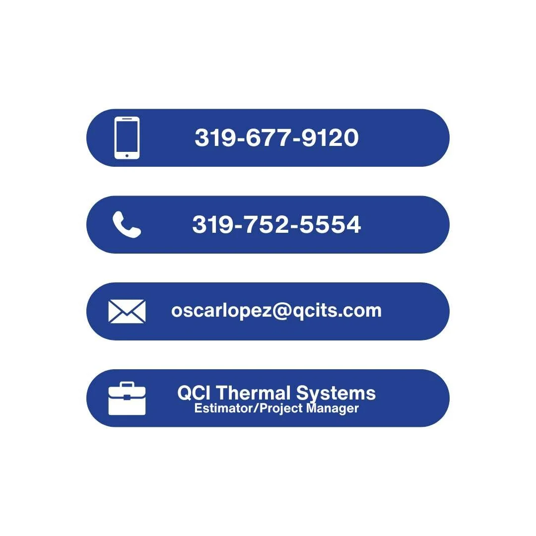 Oscar Lopez contact Details for QCI Thermal Systems.