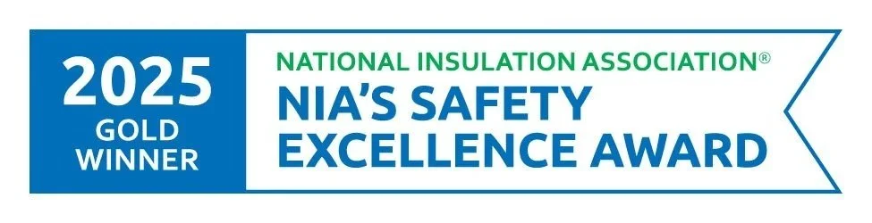 2025 NIA Safety Excellence Gold Award earned by QCI Thermal Systems for safe jobsite practices and operational excellence.