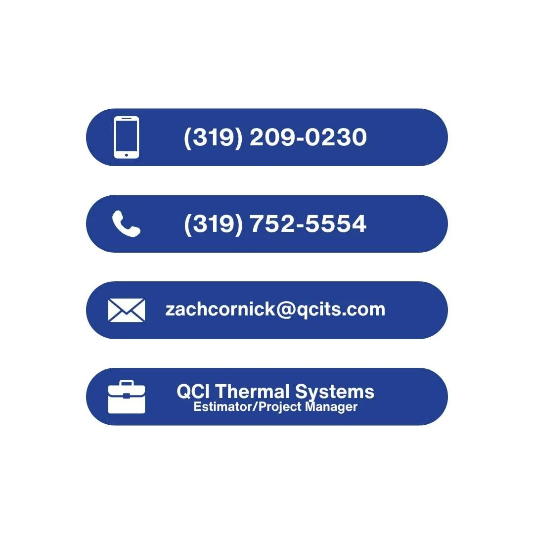 Zach Cornick contact details QCI Thermal Systems.