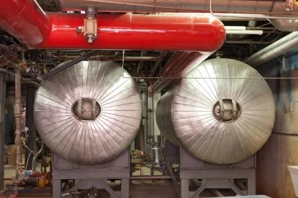Industrial insulated tank systems installed to improve energy efficiency and mechanical system performance.