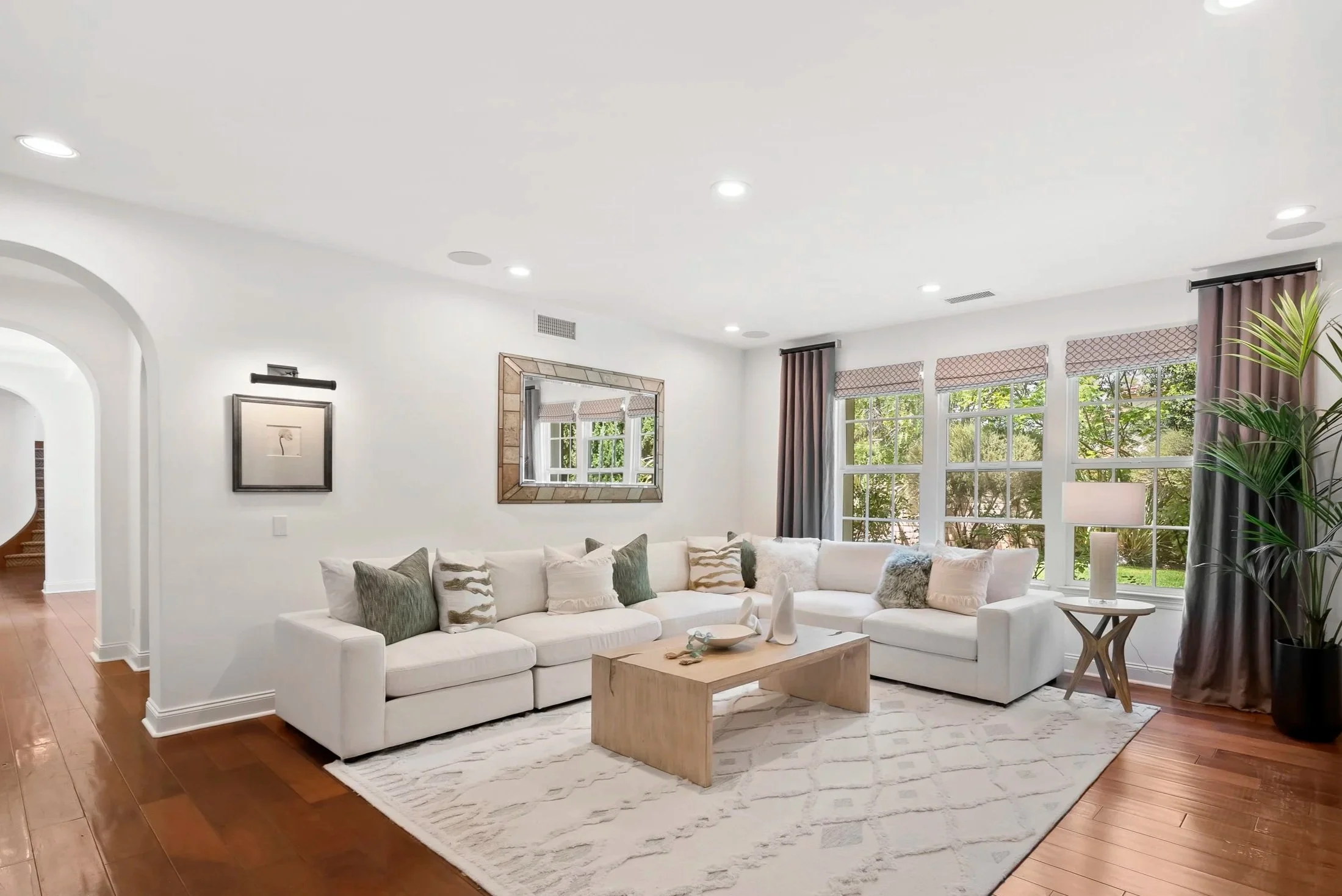 Transitional Family Room furniture and accessories