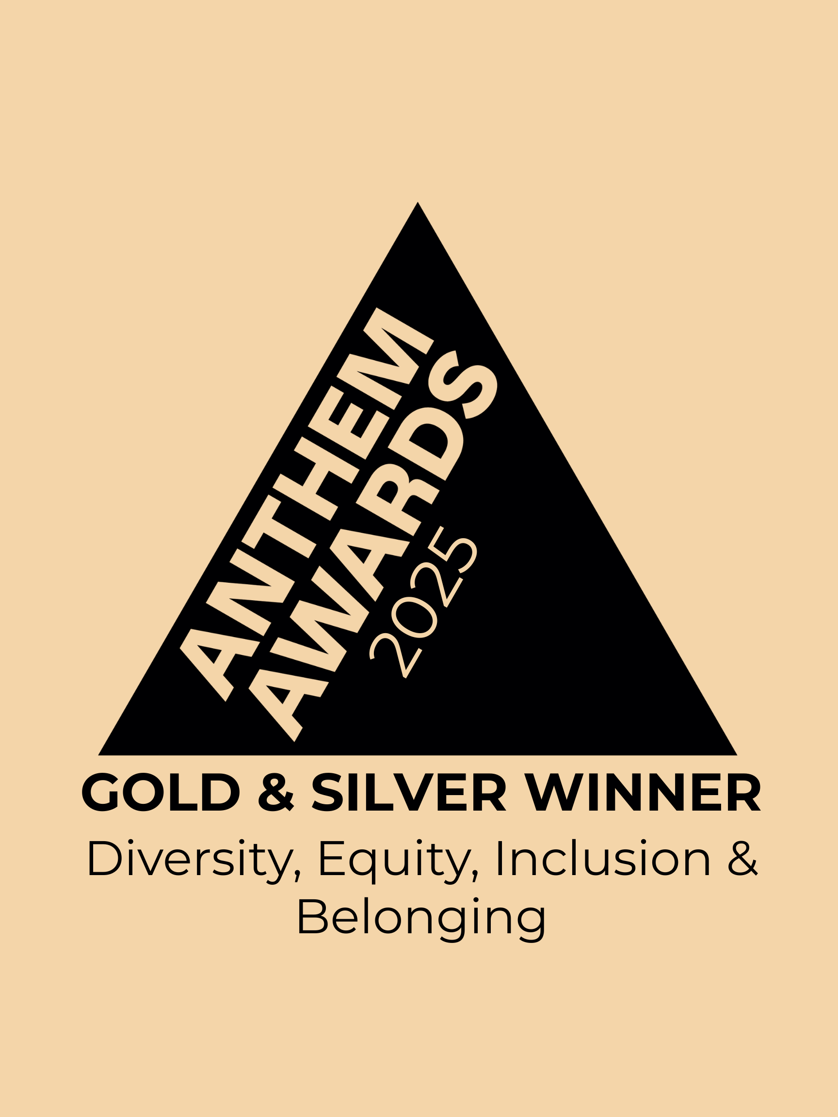 Gold background with black Anthem Awards logo. Text: Diversity, Equity, Inclusion & Belonging.