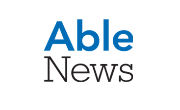 Able News logo ble and black on white
