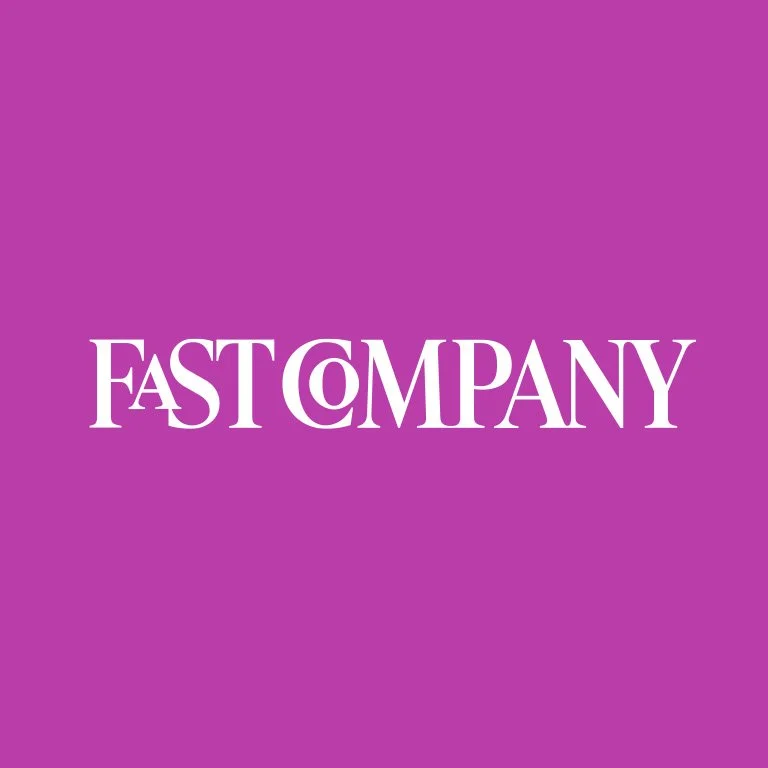 Fast Company logo white of pink