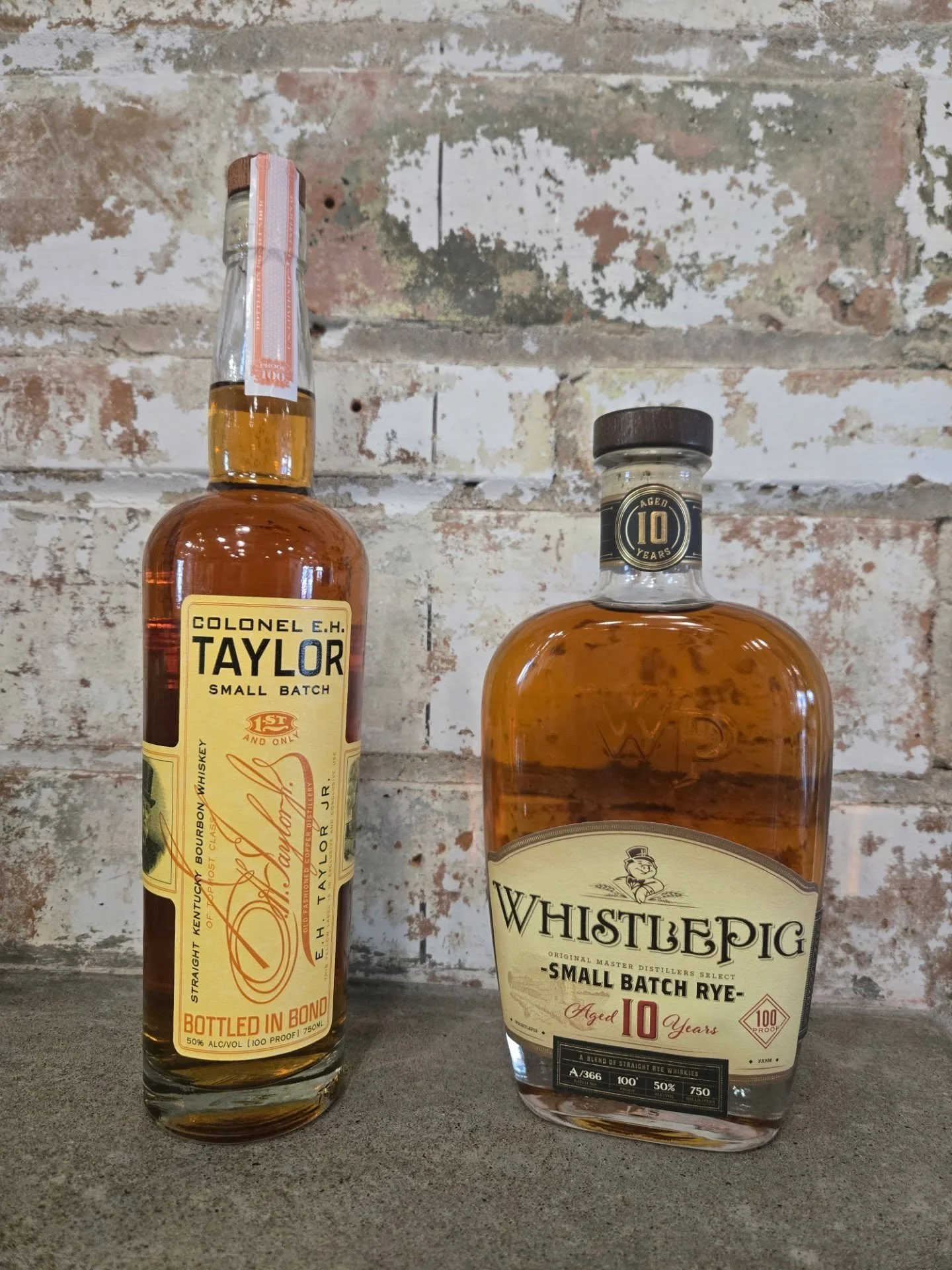 Alright, all you whiskey fanatics,

Our whiskey &amp; beer flights are featuring some pretty neat selections this week that you cannot miss! E.H. Taylor, a delicious bonded Kentucky bourbon, and Whistle Pig 10 year, an aged blend of straight Rye whis