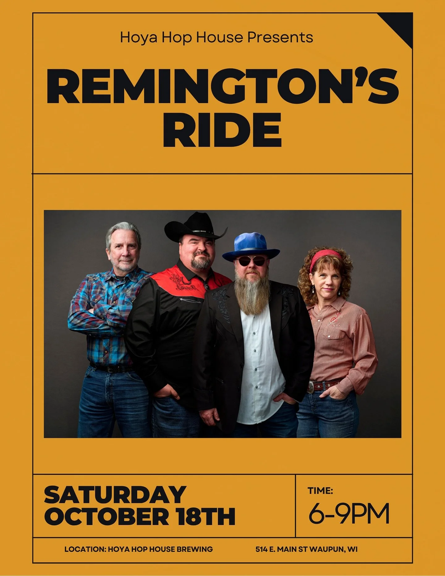 Halloween fun doesn&rsquo;t stop on Main! 🎃 After Halloween on Main from 1&ndash;5, head our way for Remington&rsquo;s Ride from 6&ndash;9PM! If you love some good country music and good times &mdash; this one&rsquo;s for you! 🤠🎸🍻
Brewhouse open 