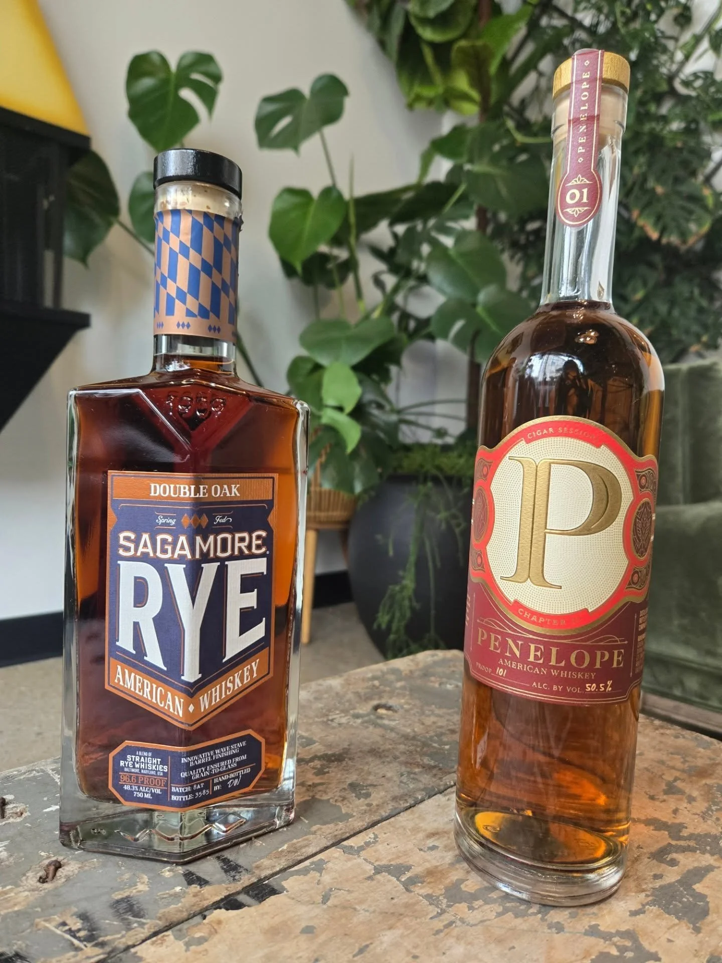 🚨 Attention all whiskey lovers 🚨

A new week means a new pair of whiskeys to try! This week will feature Sagamore Rye, a double oaked Maryland-style rye, and Penelope Cigar Sessions, a blend of meduim-bodied blend of American single malt and Americ