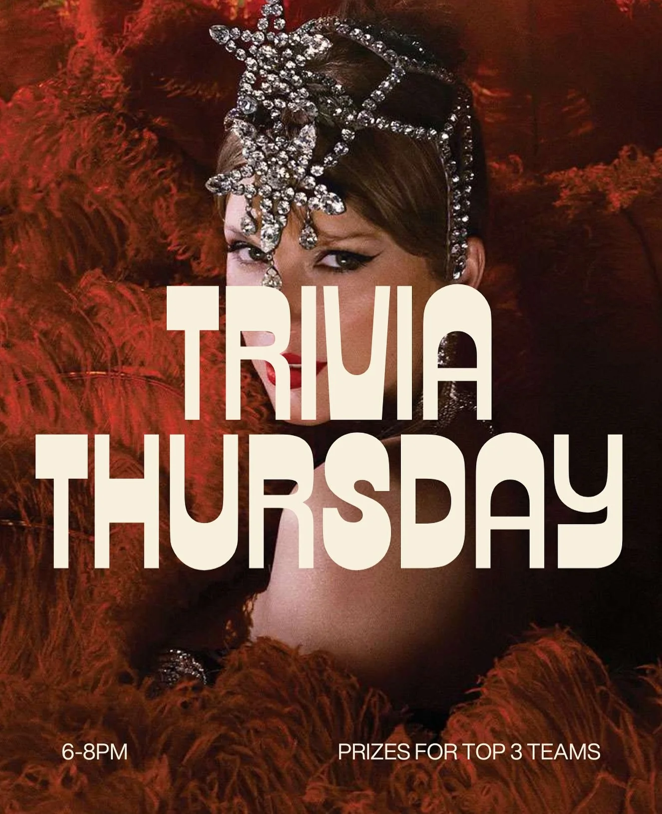 🚨 Calling all Swifties! 🚨
It&rsquo;s Taylor Swift Trivia Night tonight &mdash; and you better believe we&rsquo;ll be judging how well you know your eras 😏✨

So grab your crew, order a pint, and prove you&rsquo;re not the &ldquo;casually cruel in t