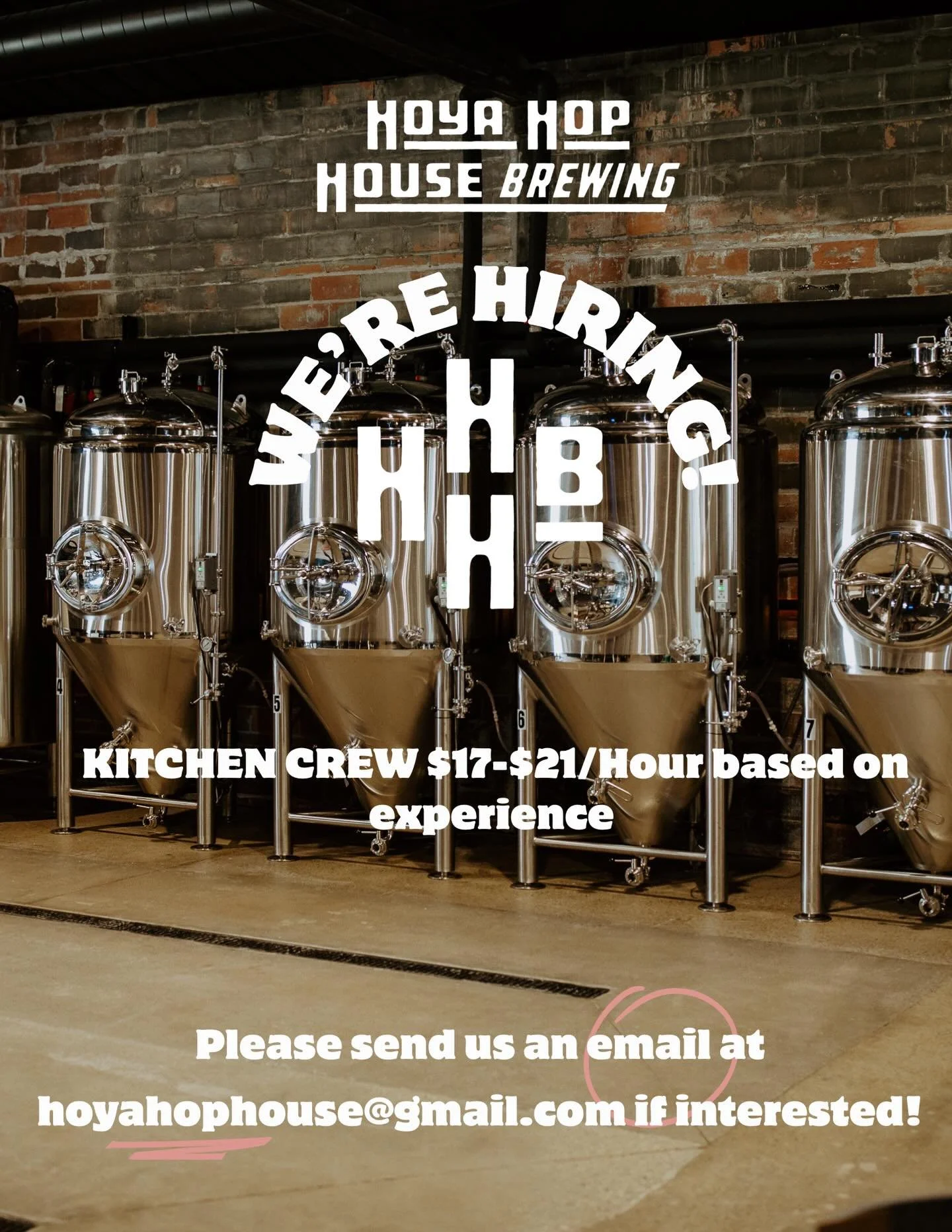 We&rsquo;re hiring for our brewery kitchen!

Looking for a reliable, positive team member to help in our small, family-friendly kitchen. All food is prepped and ready!  Your role is assembling dishes, serving guests, and helping keep the space clean 