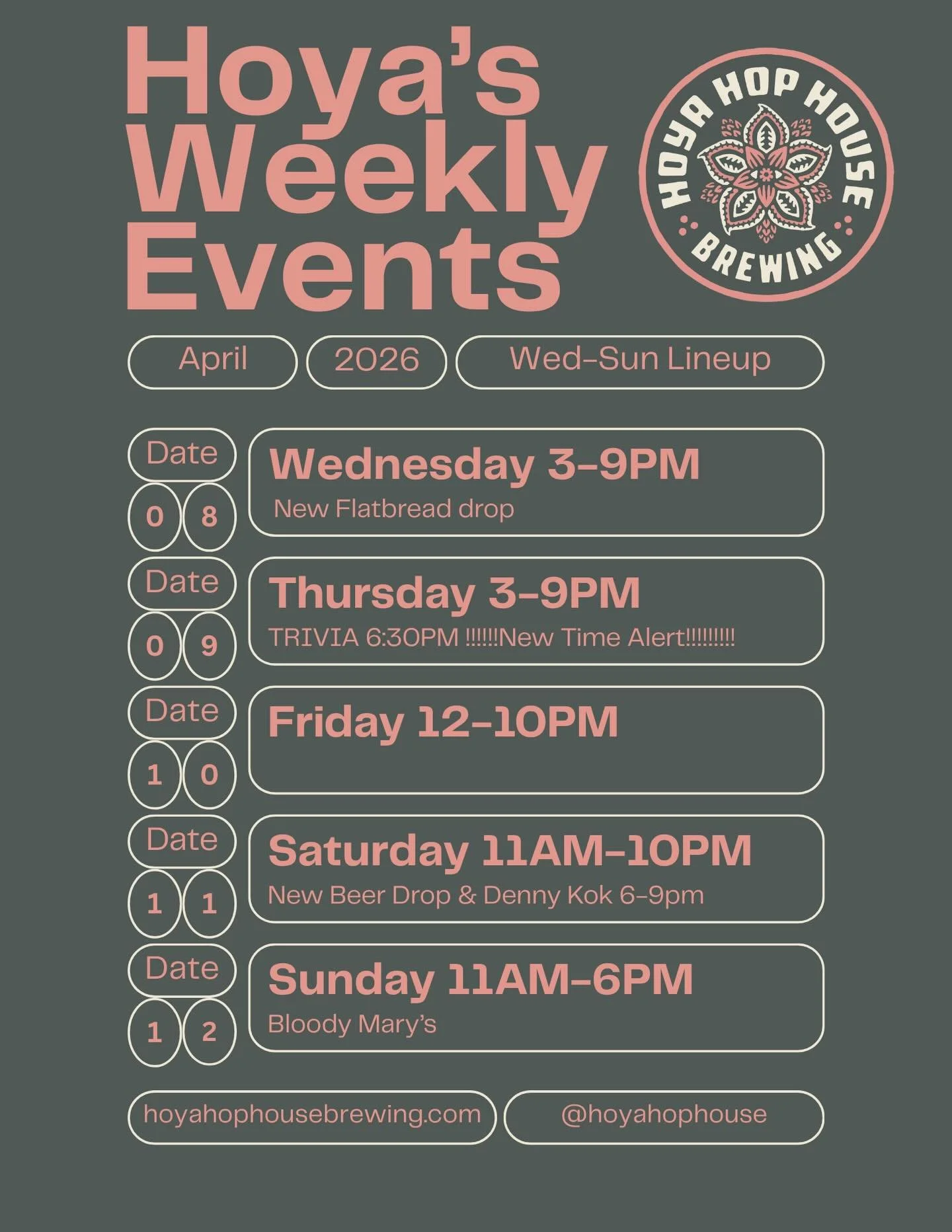 It is a great day because it&rsquo;s National Beer Day 🙌🏻

Plus we have a few fun things dropping this week!! Watch for those.

And music is returning to the brewery this Saturday with Denny Kok from 6pm-9pm 

It&rsquo;s going to be a great week an