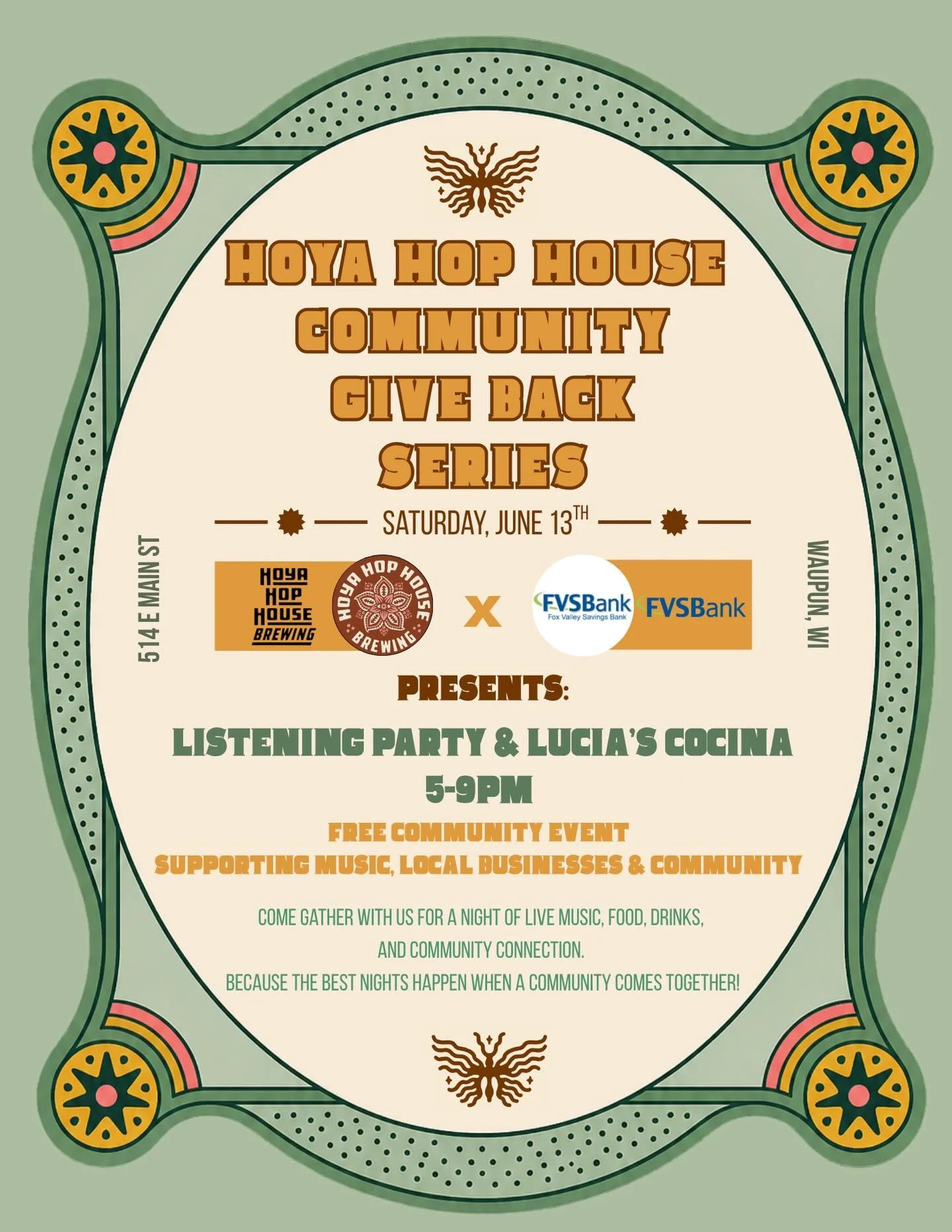 Summer nights, live music and community coming together. 🎶

Join us June 13th as we kick off the very first Hoya Hop House Community Give Back Music Series at Hoya Hop House Brewing presented by FVSBank.

FVSBank&rsquo;s commitment to supporting and