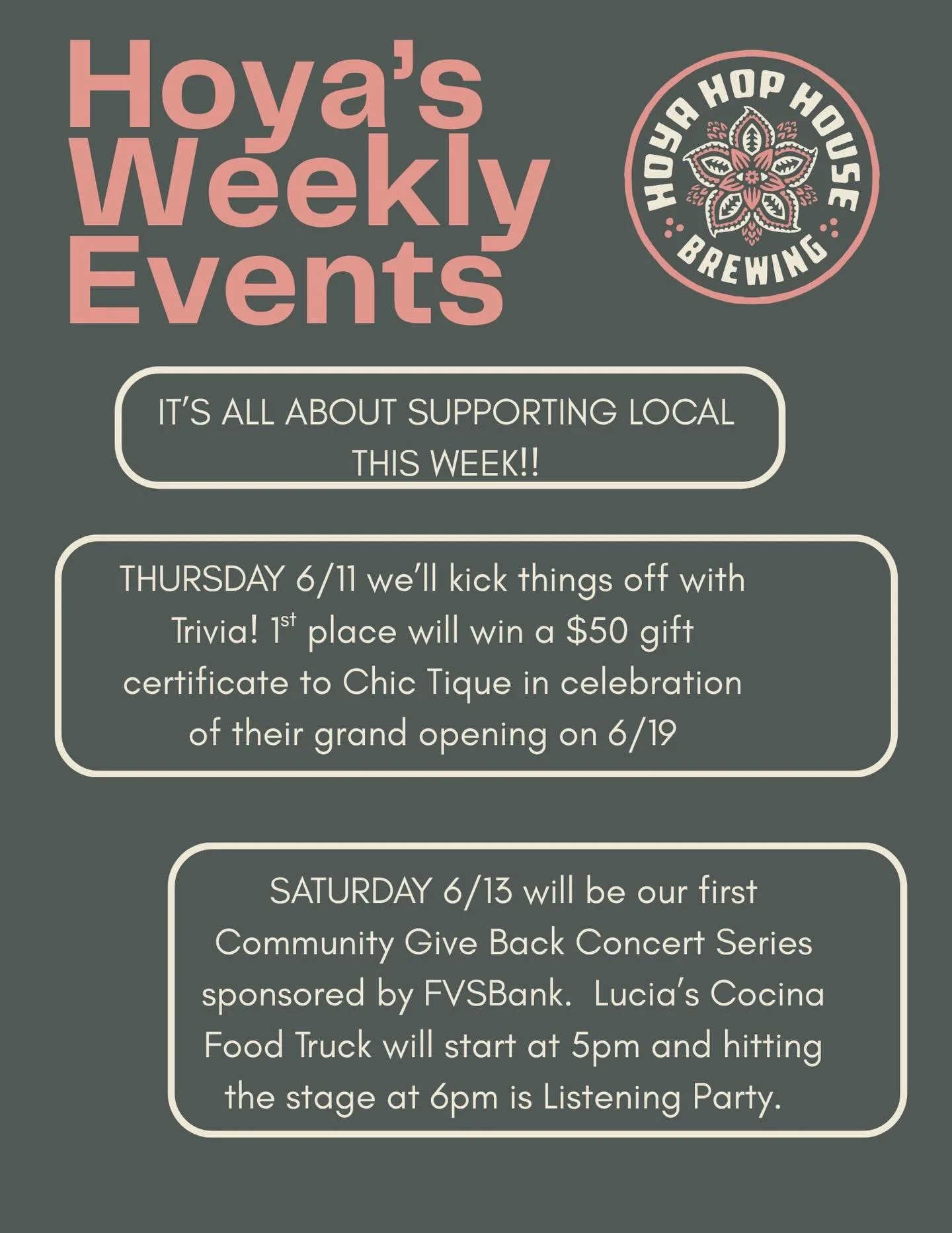 Two incredible opportunities to invest in what makes our community special. Our local businesses and the people who call this place home. 

The fun doesn&rsquo;t stop on event days 🍻 

Come see us today 3-9PM