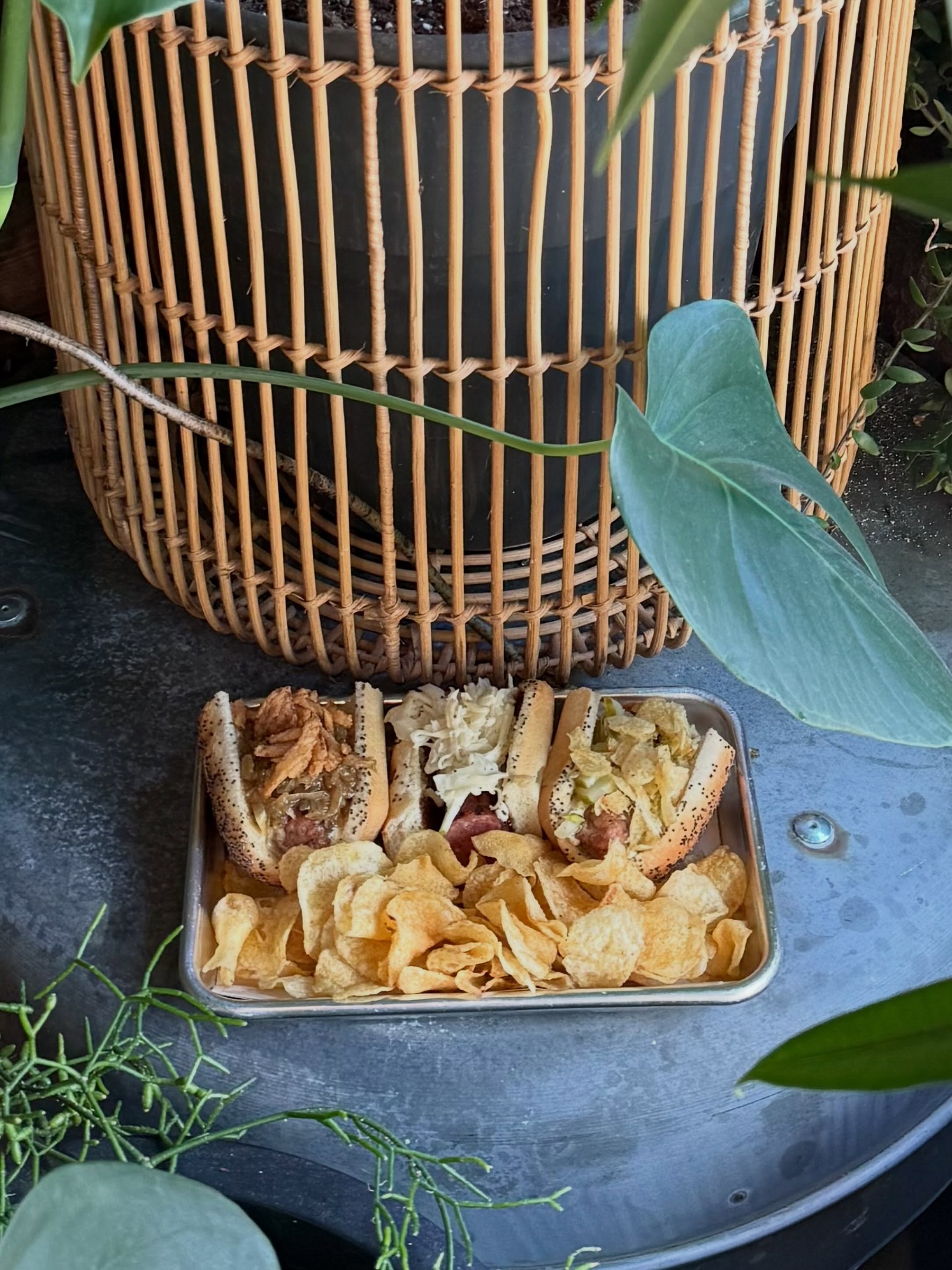 Sunday Sausage Flight 

It&rsquo;s back today!!!

Jalape&ntilde;o Cheddar
Dill sauce, chopped dill pickles, hot honey, crushed kettle chips

Packer
Hoya beer onion jam, maple mustard, crispy onions

Smoked Polish Sausage
Peach bourbon bbq, apple slaw