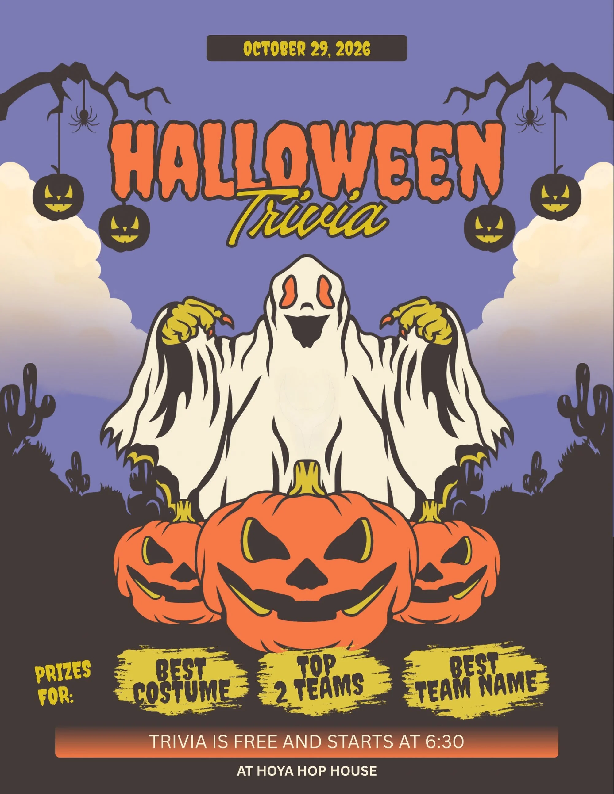 It&rsquo;s Trivia Thursday, but we&rsquo;re already plotting NEXT WEEK&rsquo;S Halloween trivia! 🎃

We&rsquo;re going all out this year, so come in your best costume. Dress as a team, dress as your ex, dress like you know the answers. Just commit.

