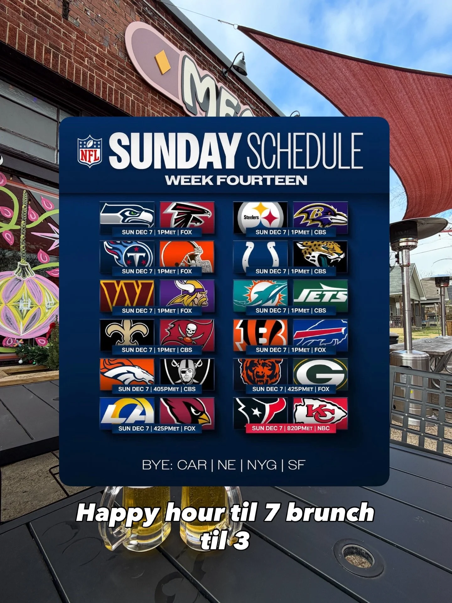 Sunday at Mean Jeen&rsquo;s! 🍳🏈
Brunch rolls 12&ndash;3, happy hour goes til 7, and we&rsquo;ve got the games on.
Pull up, warm up, and settle in for the perfect Sunday lineup.

#MeanJeens #ChattEats #NFLSunday