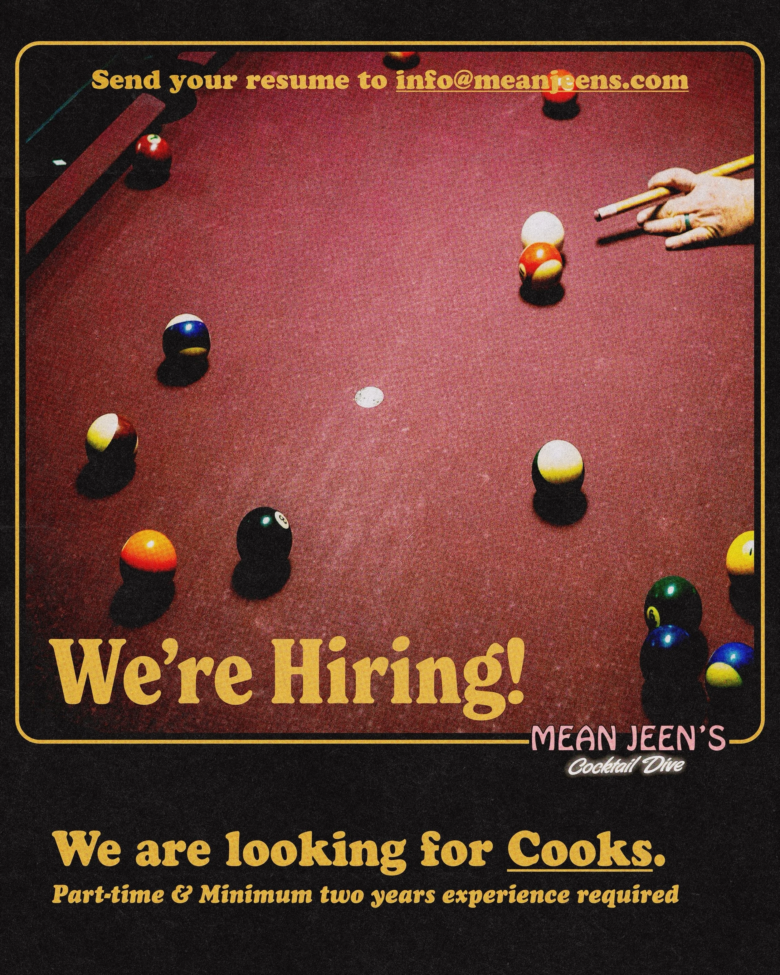 Mean Jeen&rsquo;s is hiring cooks 👨&zwj;🍳🔥 if you can handle a fast kitchen, work hard, and keep up with the pace, we want to hear from you. Send to someone you know who would be a good fit, EMAIL RESUME TO info@meanjeens.com

#ChattanoogaJobs #Ch
