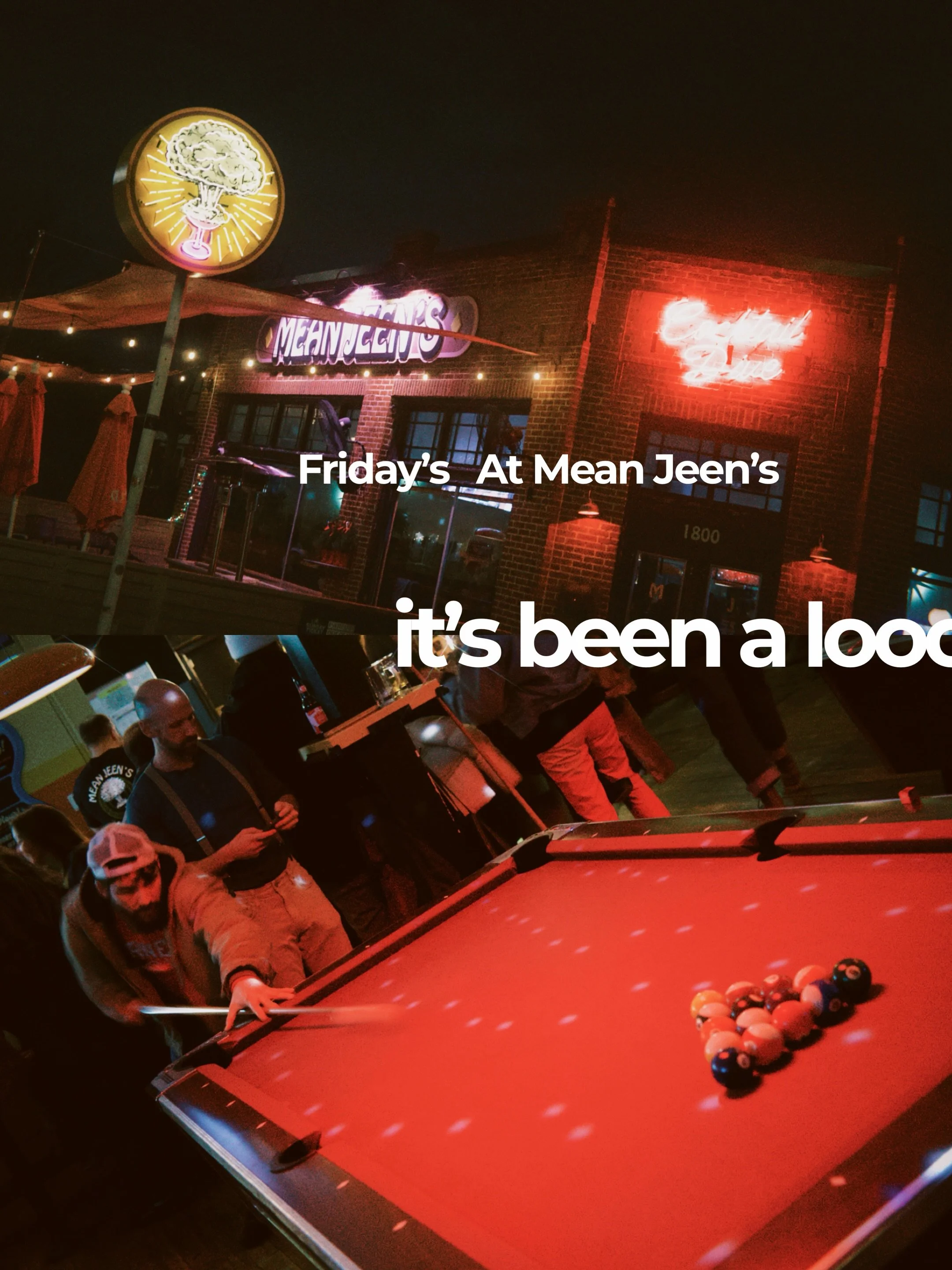 Friday&rsquo;s here, and you know where to find us 🍻 Grab your friends, get a drink, and come kick off the weekend at Mean Jeen&rsquo;s. See y&rsquo;all tonight!

#MeanJeens #ChattanoogaBars #ChattanoogaTN
