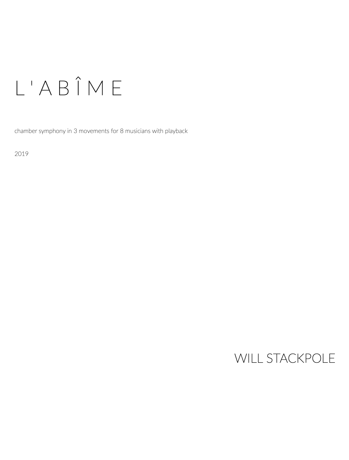 L'Abîme [physical edition]