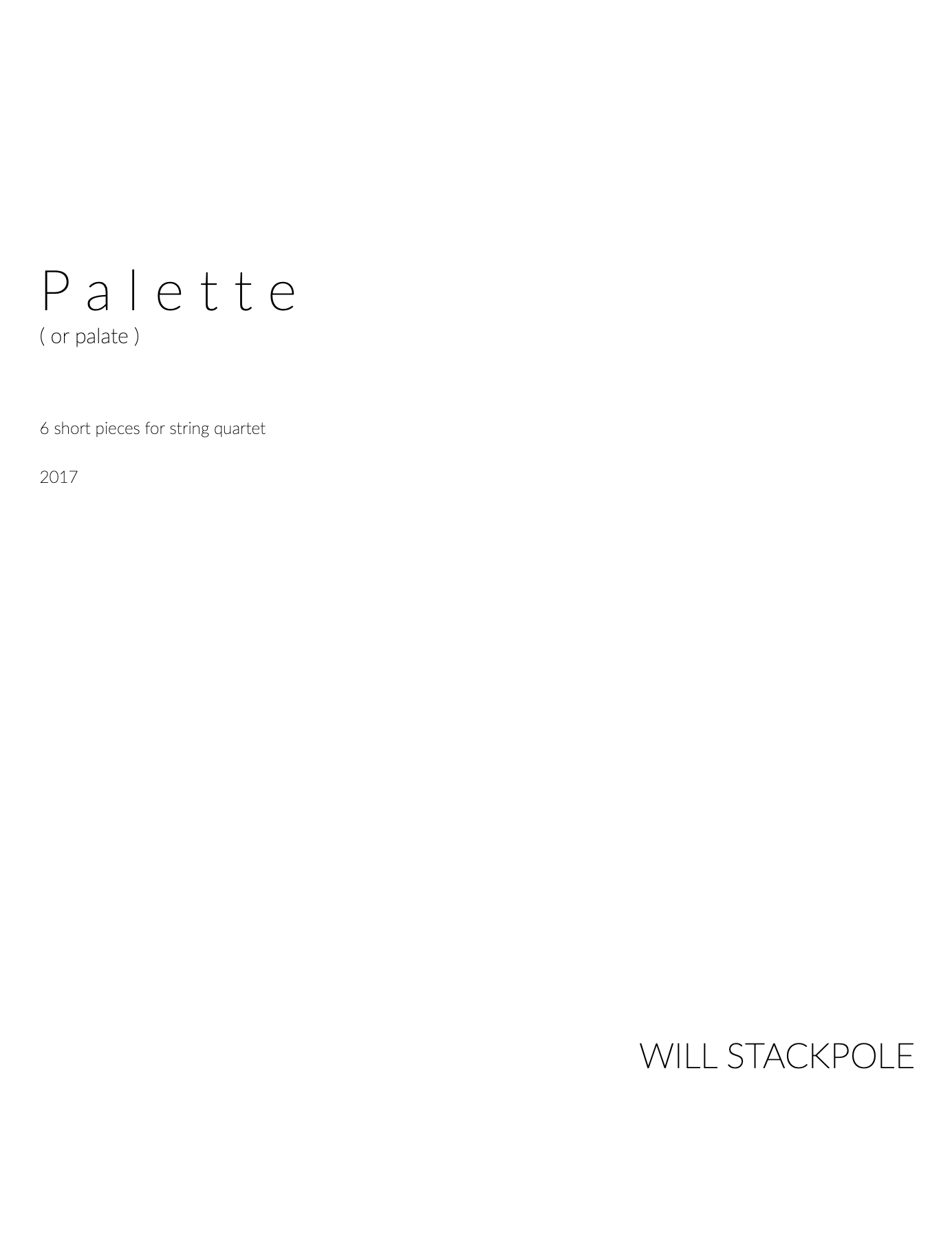 Palette ...or palate - quartet arr. score only [digital edition]
